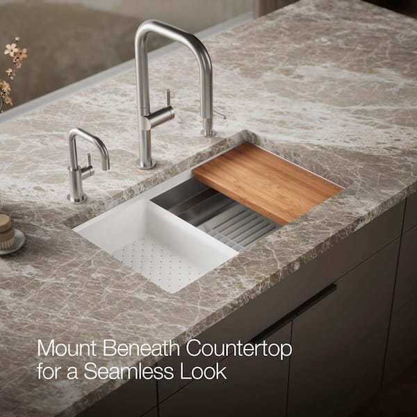 KOHLER Prolific Undermount Stainless Steel 29 in. L Single Bowl