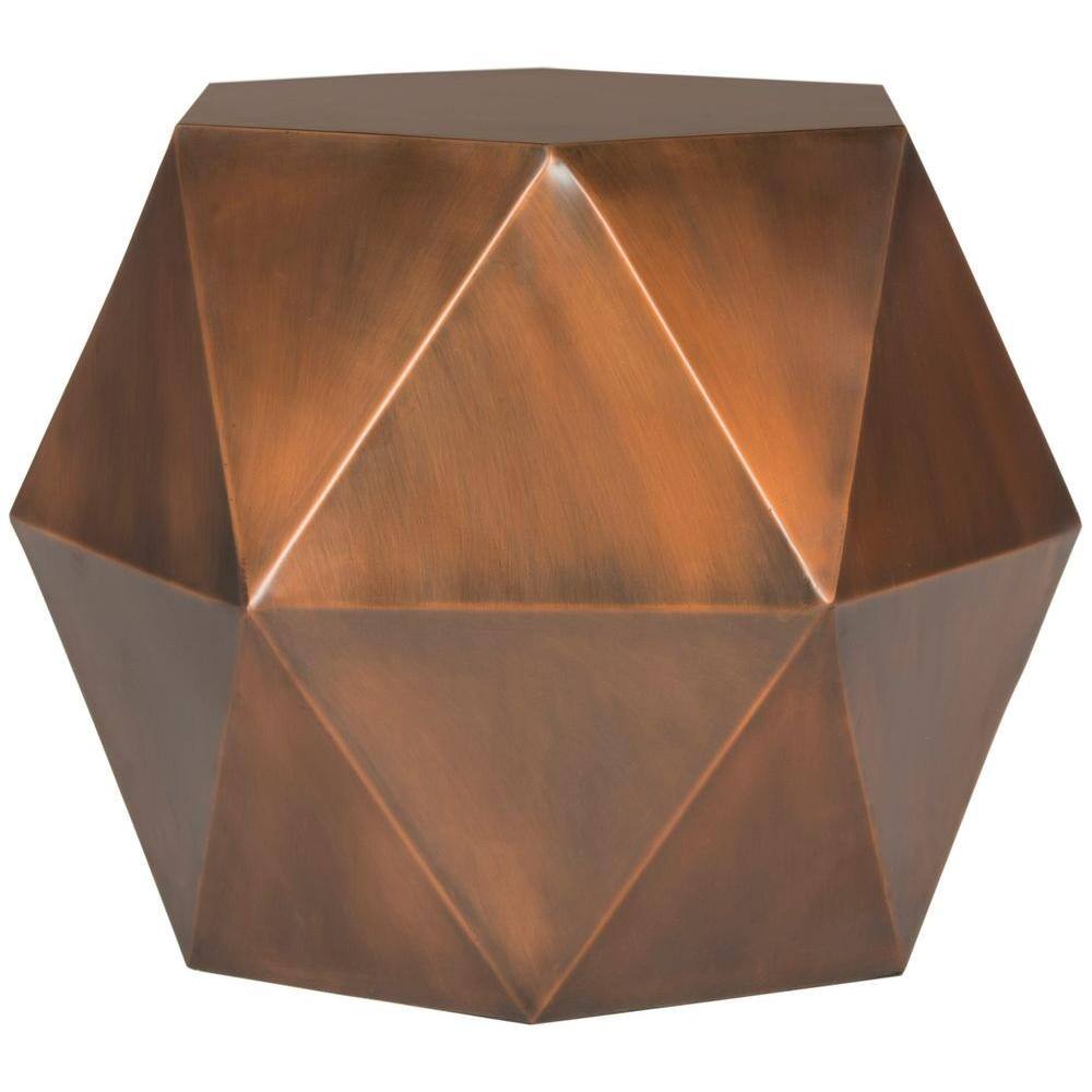 Safavieh Astrid Copper Side Table Fox3224a The Home Depot