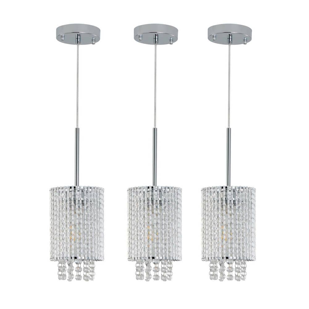 3-Light Chrome Crystal Chandelier for Living Room, Dining Room with No Bulbs included price history on PriceWatchPro