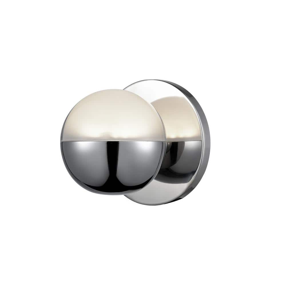 Pluto 5 in., 1-Light 6-Watt Chrome Integrated LED Wall Sconce price history on PriceWatchPro