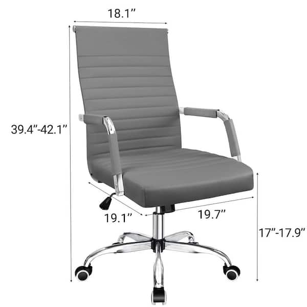 LACOO Gray Big and High Back Office Chair, PU Leather Executive