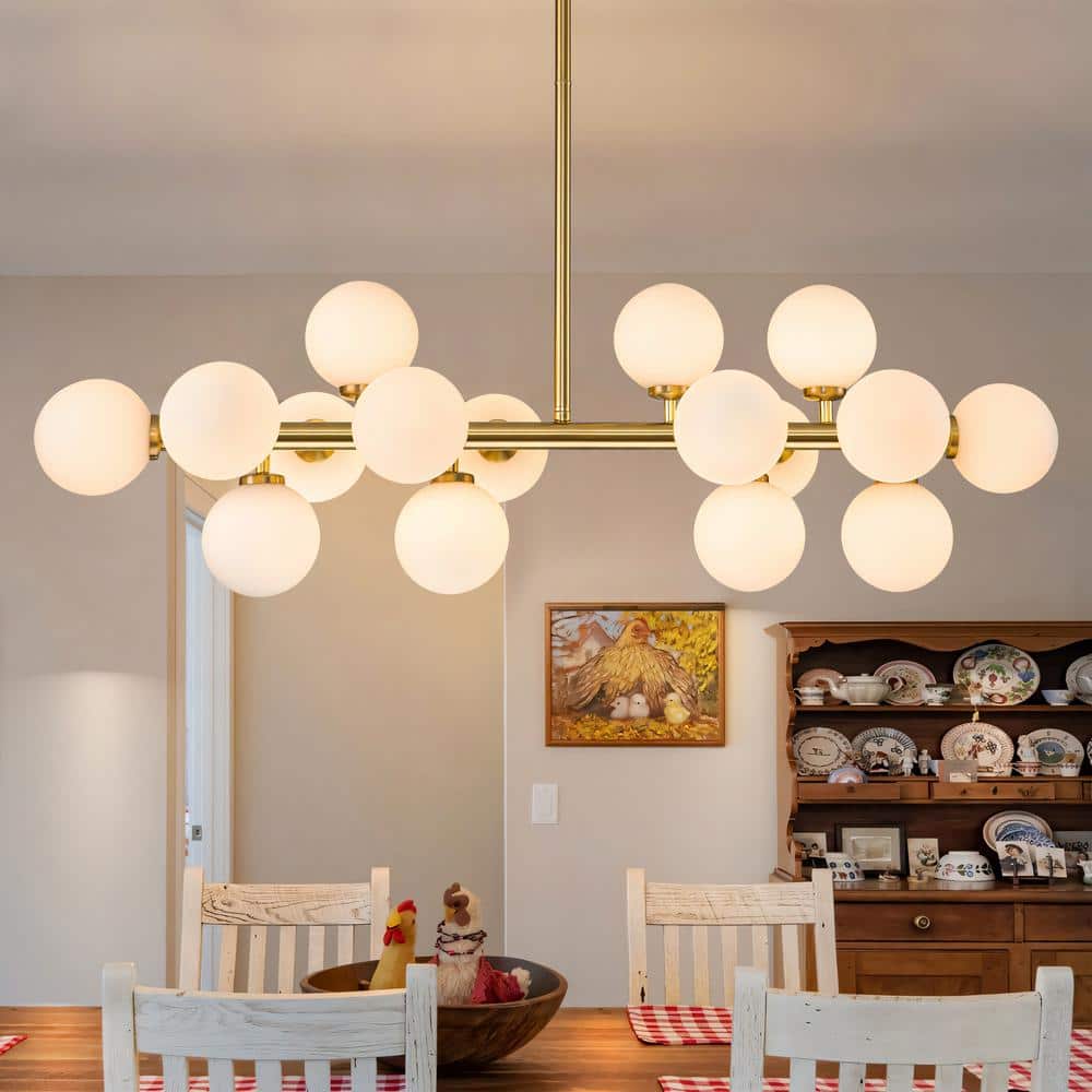 Rennnsan Kaitlyn 16-Light Gold Dimmable Sputnik Contemporary