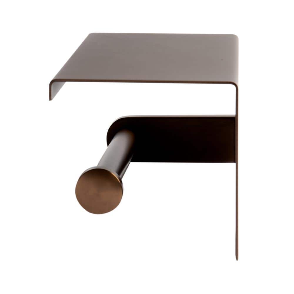 Brushed Copper Stainless Steel Toilet Paper Holder with Shelf