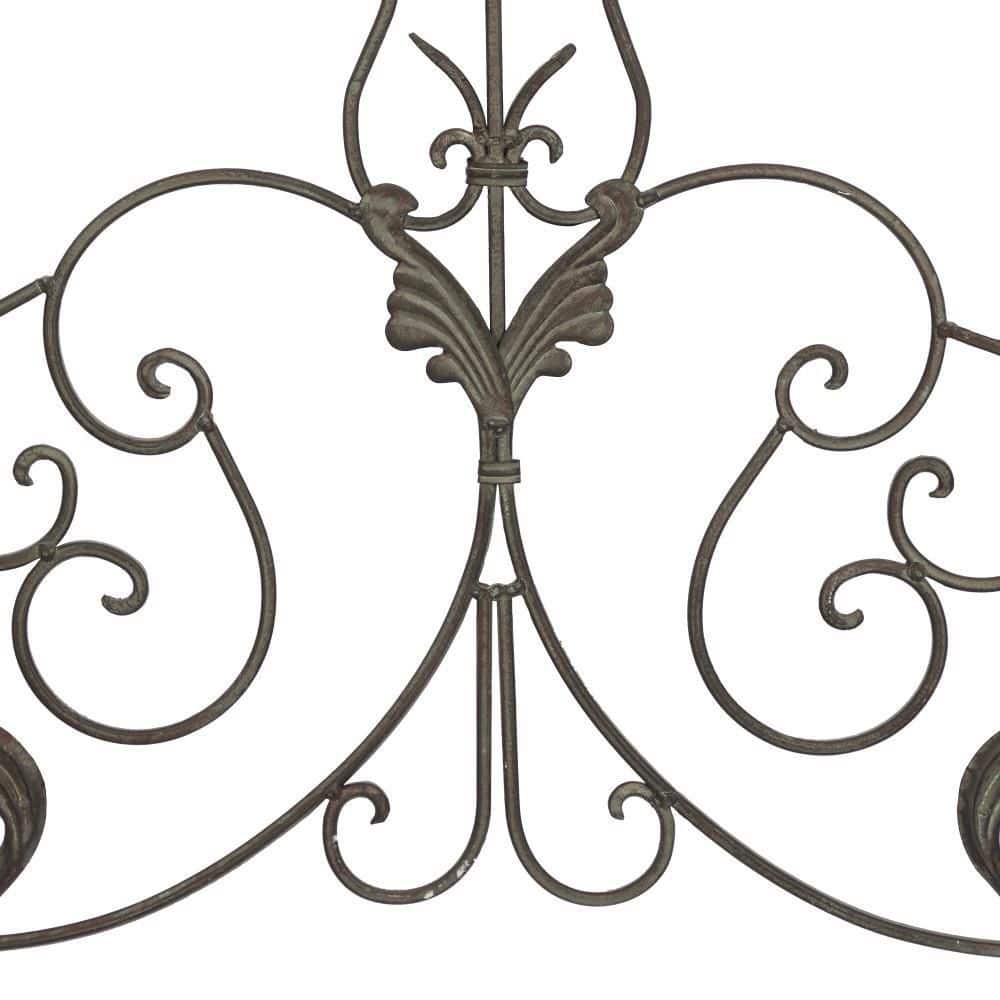 Brown Metal Rustic Floral Scroll Wall Decor, 59" x 24"