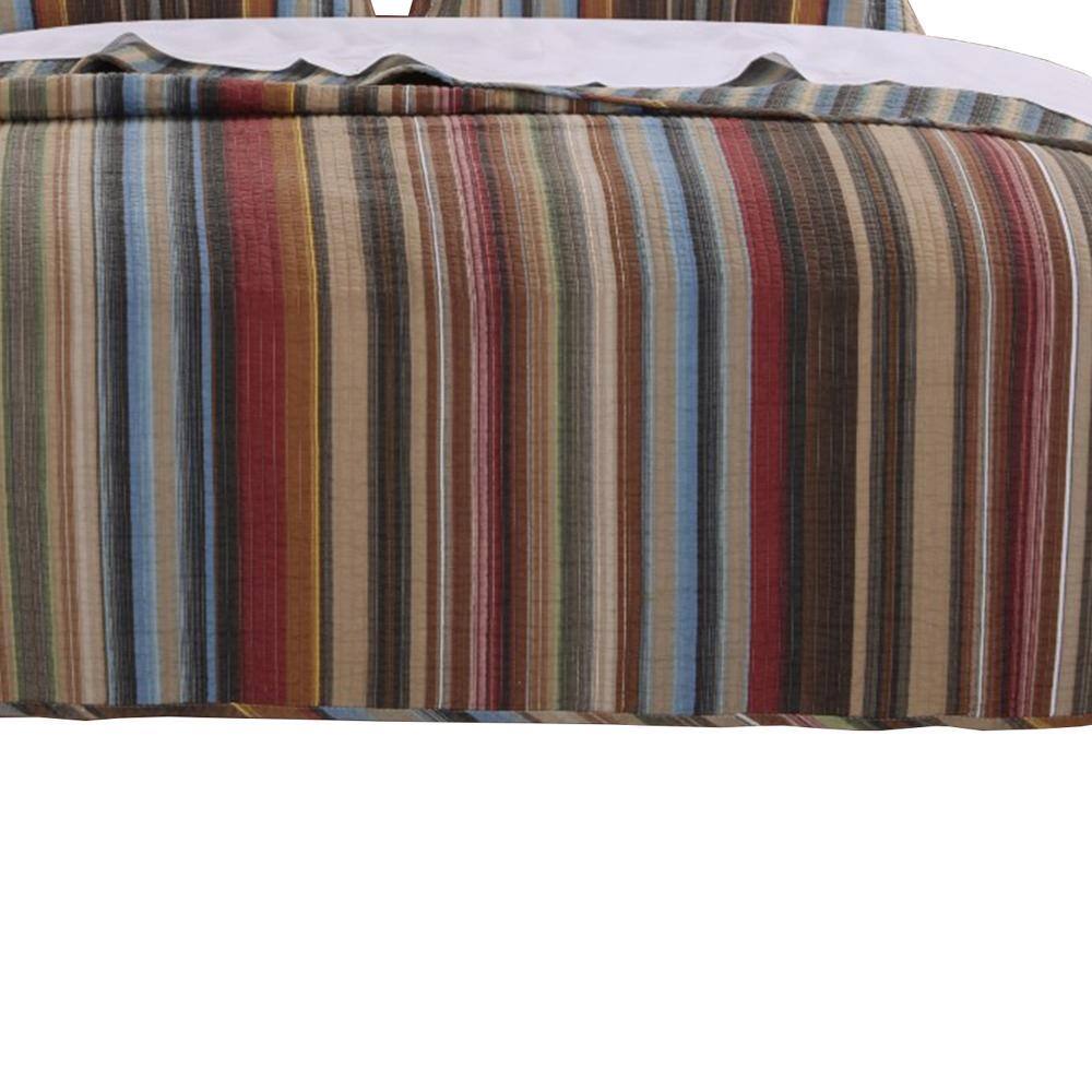 Rustic Retreat Earth Tone Reversible Cotton King Quilt Set