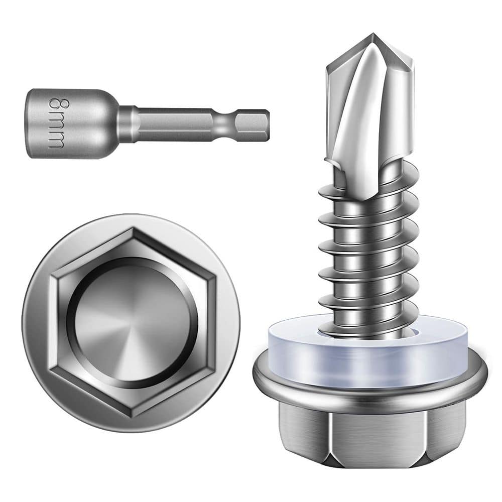 "#12 x 3/4 in. Stainless Steel Hex Washer Head Self Drilling Sheet Metal Screws (650-Pack)" price history on PriceWatchPro
