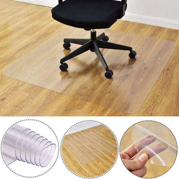 SEGAWE 46x60 Inch PVC Office Chair Mat With Studded Back For Hardwood Floors & Low Carpet