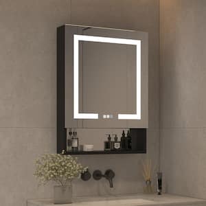 Modern 24 in. W x 32 in. H Rectangular Aluminum Medicine Cabinet with Mirror for Bathroom