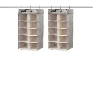 30 in. H x 15.5 in. W x 12.67 in. D Twill Polyester Set of 2 10 Closet Drawer Organizers