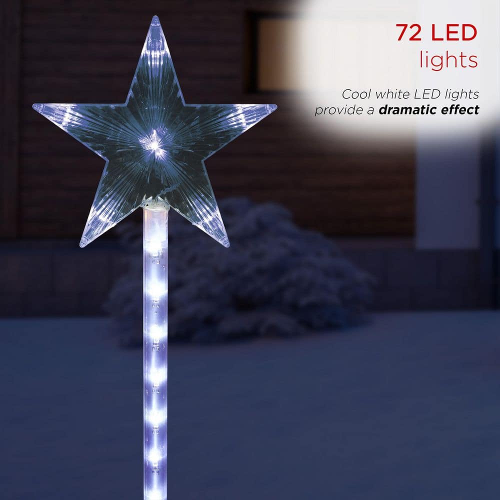Shooting Star LED Pathway Stakes, 4-Pack, Cool White