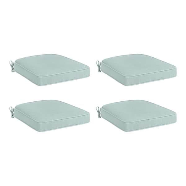 Hampton Bay 20 in. W x 20 in. D Cushionguard Universal Outdoor Seat Pad in Seabreeze (Set of 4)
