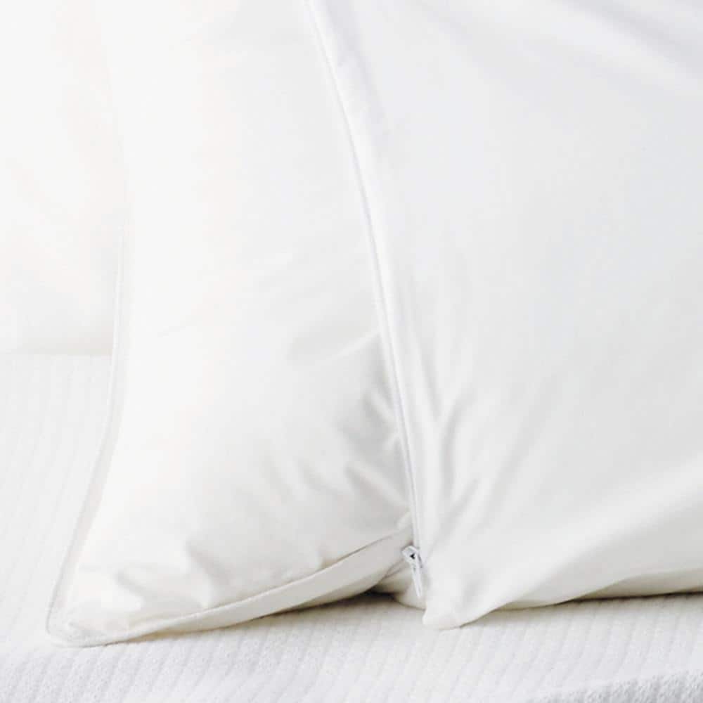 White Cotton Standard/Queen Pillow Protector Coverlet