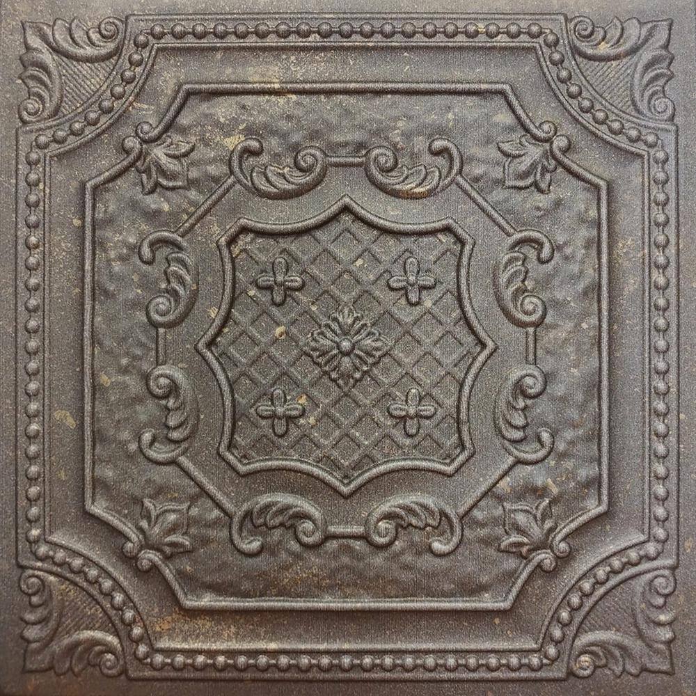 A La Maison Ceilings Bijou and Bee Bee Rusted Steel 1.6 ft. x 1.6 ft ...