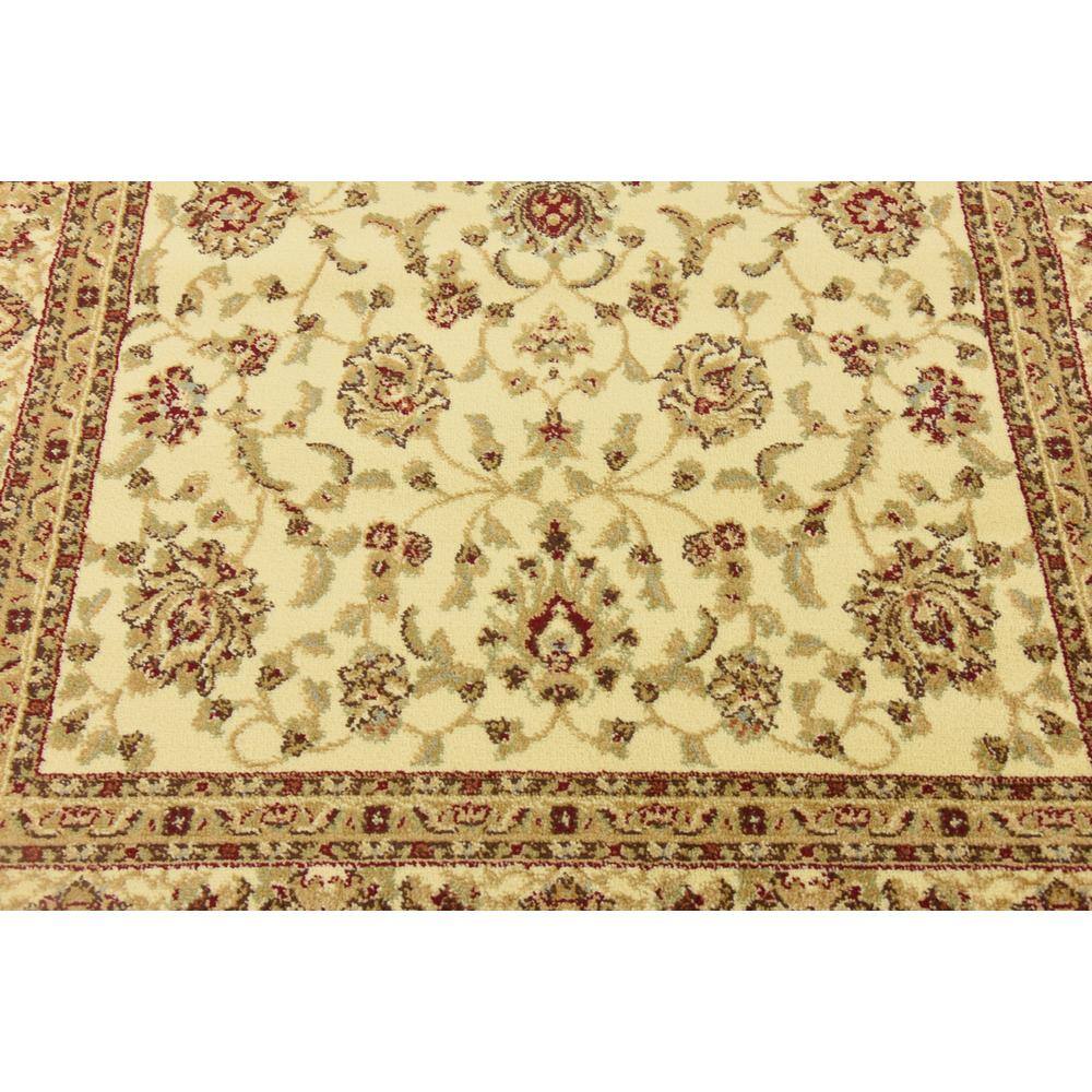 Elegant Ivory Floral 5' x 8' Easy-Care Synthetic Rug