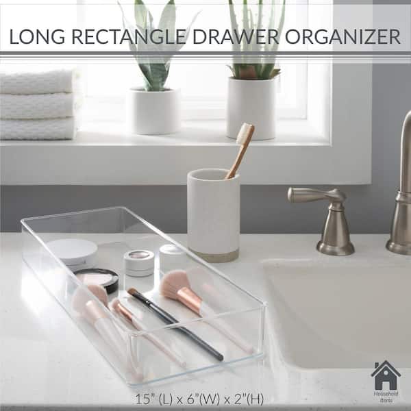 Simplify Long Rectangular Drawer Organizer, Clear