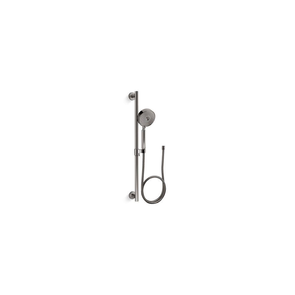 Purist 3-Spray Patterns 2.5 GPM 5 in. Wall Mount Fixed Shower Head Handshower Kit in Vibrant Titanium price history on PriceWatchPro