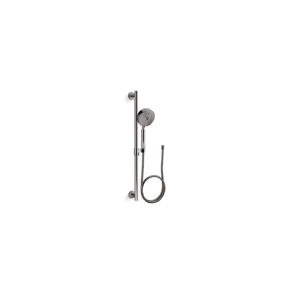 KOHLER Purist 3-Spray Patterns 2.5 GPM 5 in. Wall Mount Fixed Shower Head Handshower Kit in Vibrant Titanium