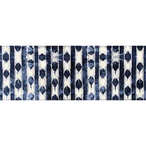 INDIGO Washable Navy White 2 ft. 3 in. x 1 ft. 5 in. Small Mat Floor Mat Area Rug