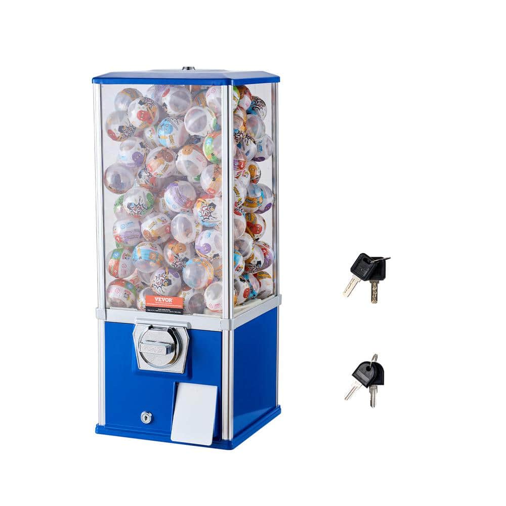 VEVOR Gumball Machine for Kids 25 in. Height Home Vending Machine PS Bouncy Balls Dispenser Hold 230 Capsule Toys, Blue