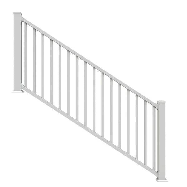 Barrette Outdoor Living Select White 3 ft. Vinyl Stair Kit with Square Balusters