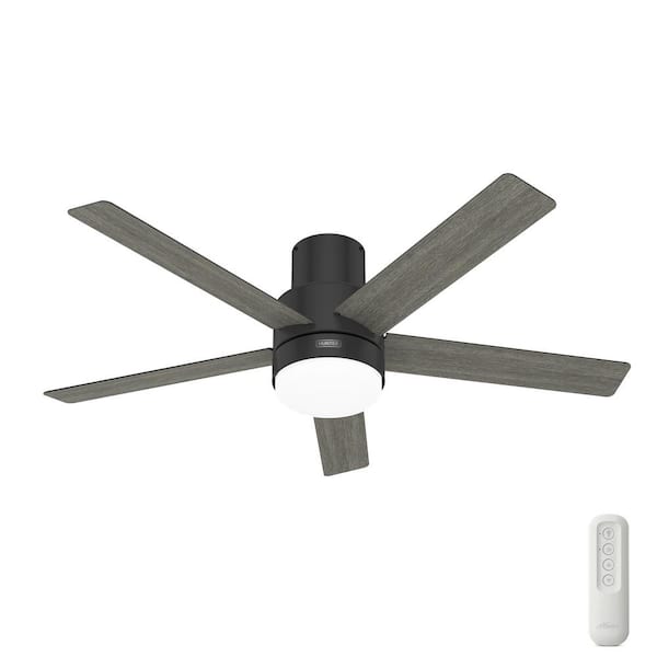 Hunter Irvine 52 in. Indoor Matte Black Ceiling Fan with Remote and Light Kit