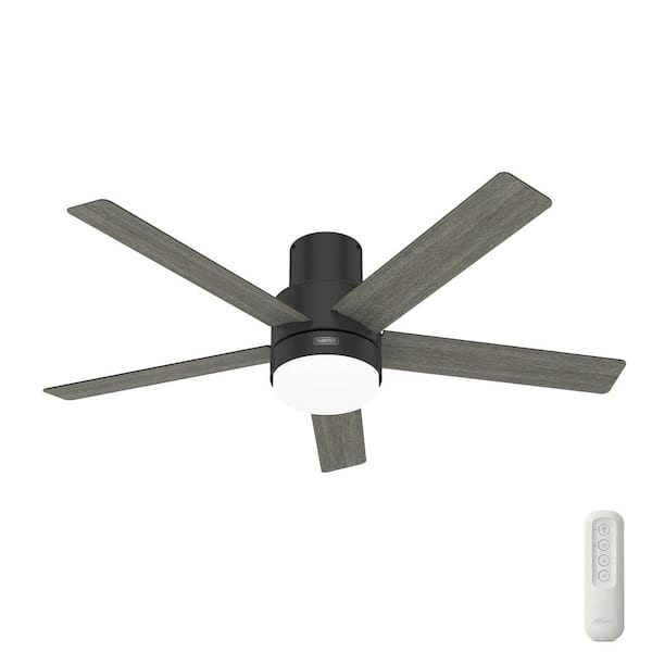 Irvine 52 in. Indoor Matte Black Ceiling Fan with Remote and Light Kit