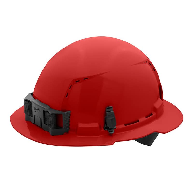 BOLT Red Type 1 Class C Full Brim Vented Hard Hat with 4-Point Ratcheting Suspension (5-Pack)