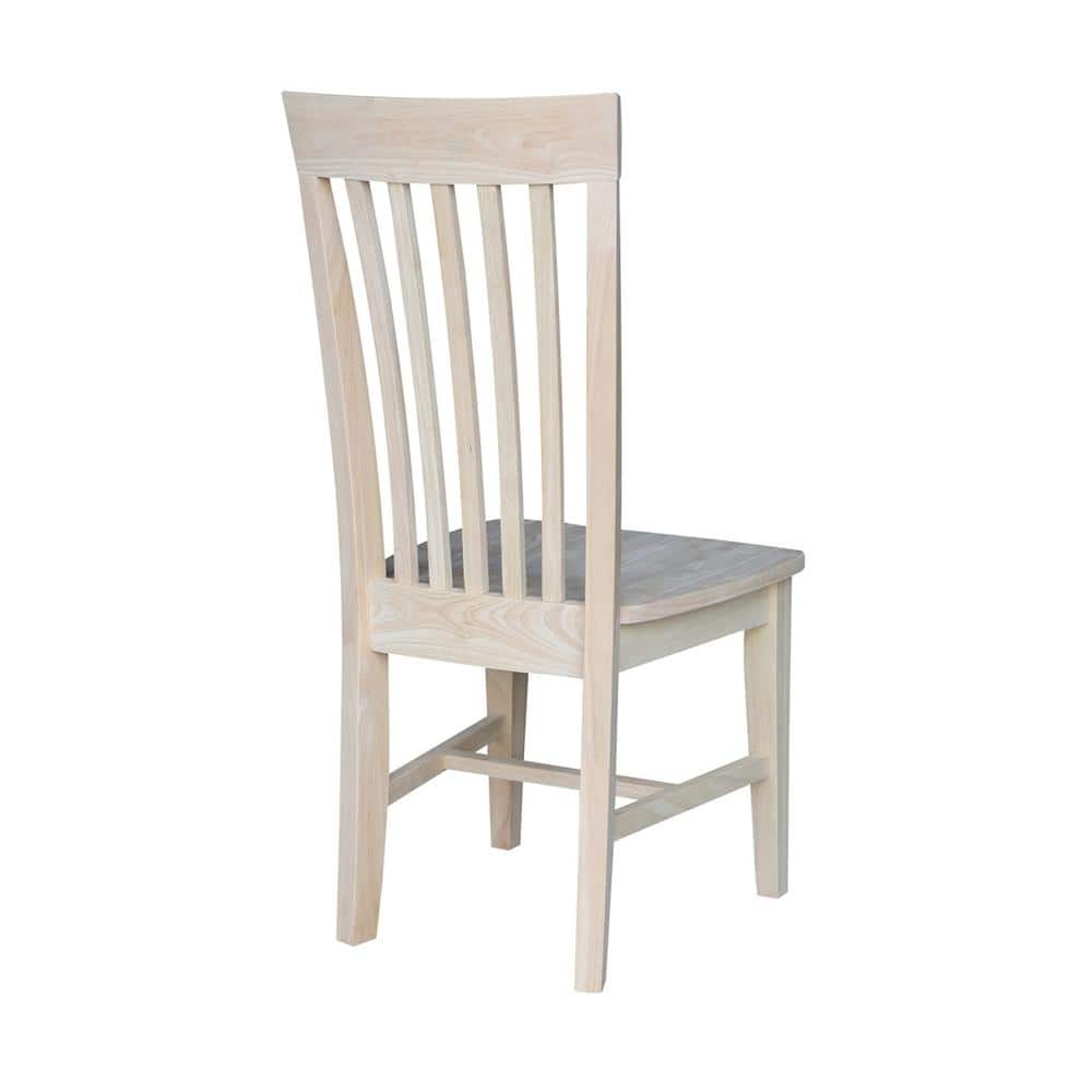 Set of 2 White High Slat Solid Wood Side Chairs