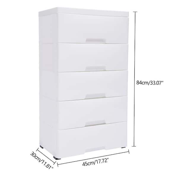 Plastic Storage Drawers, 5 Layers 6 Drawer Dresser Clothes Storage Plastic  Closet Cabinet Organizer Container with 4 Wheel for Tower Home Office