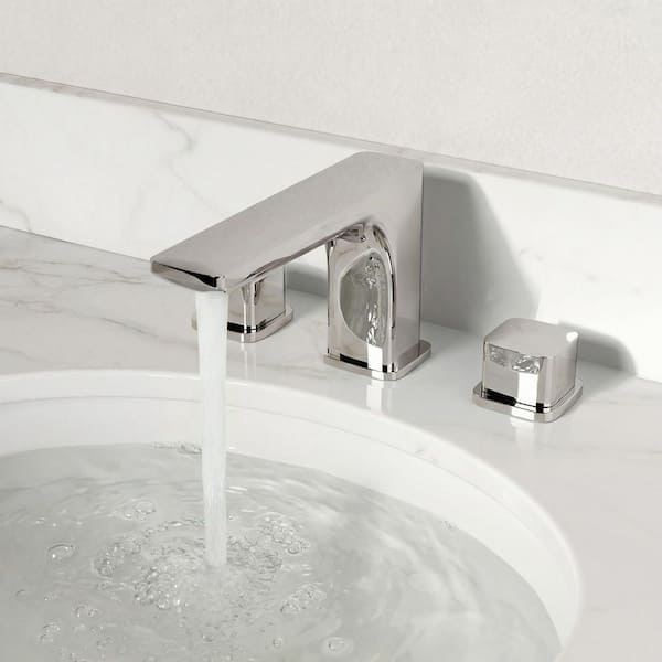 8 in. Widespread Dual Handle Modern Bathroom Faucet with Pop-Up Drain in Chrome (1-Pack)