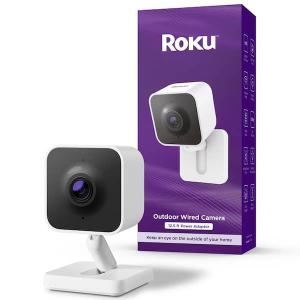 Wired IP65 Weather Resistant Outdoor Plug-In 1080p HD Security Camera Night Vision and Voice