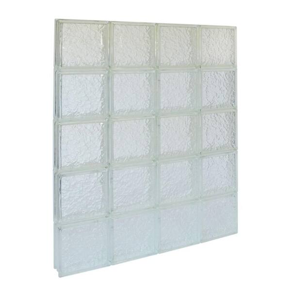Pittsburgh Corning 31 in. x 39.5 in. x 3 in. GuardWise IceScapes Pattern Solid Glass Block Window