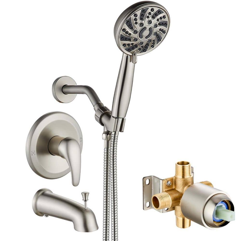 4-Piece Shower Trim Kit with Valve, 6-Mode Handheld Spray, and Tub Spout in Brushed Nickel price history on PriceWatchPro