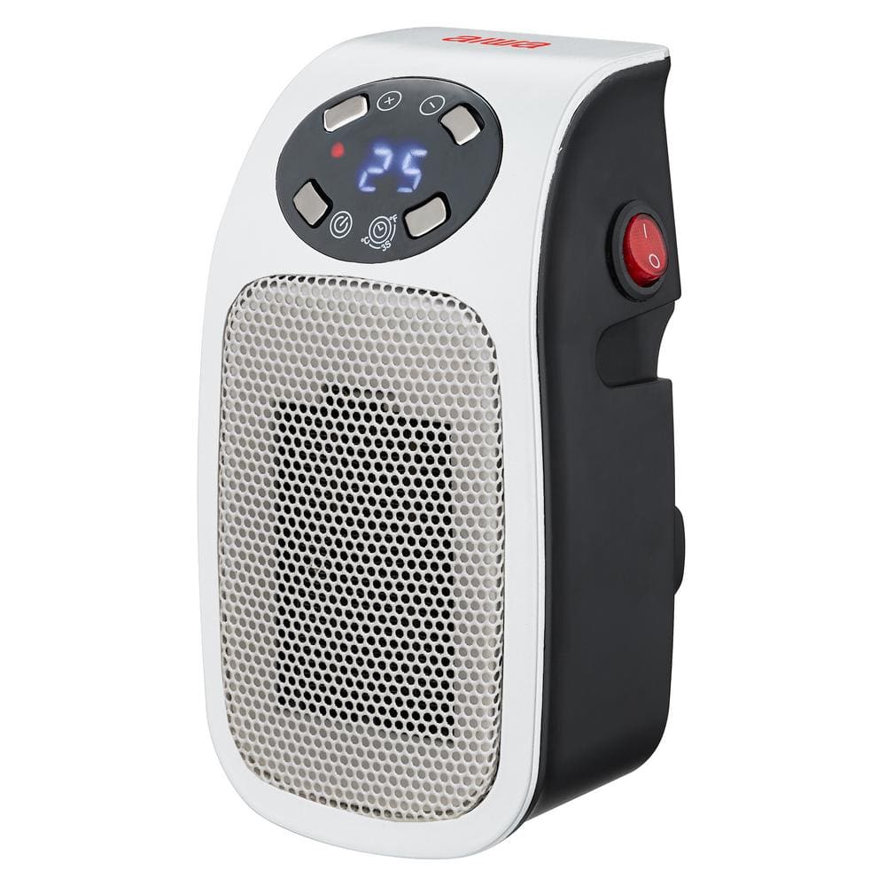 7.87 in Electric Outlet Ceramic Plug-In Space Heater, LCD Digital Screen, U