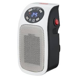 7.87 in Electric Outlet Ceramic Plug-In Space Heater, LCD Digital Screen, Up to 24-Hour Timer, 400-Watt