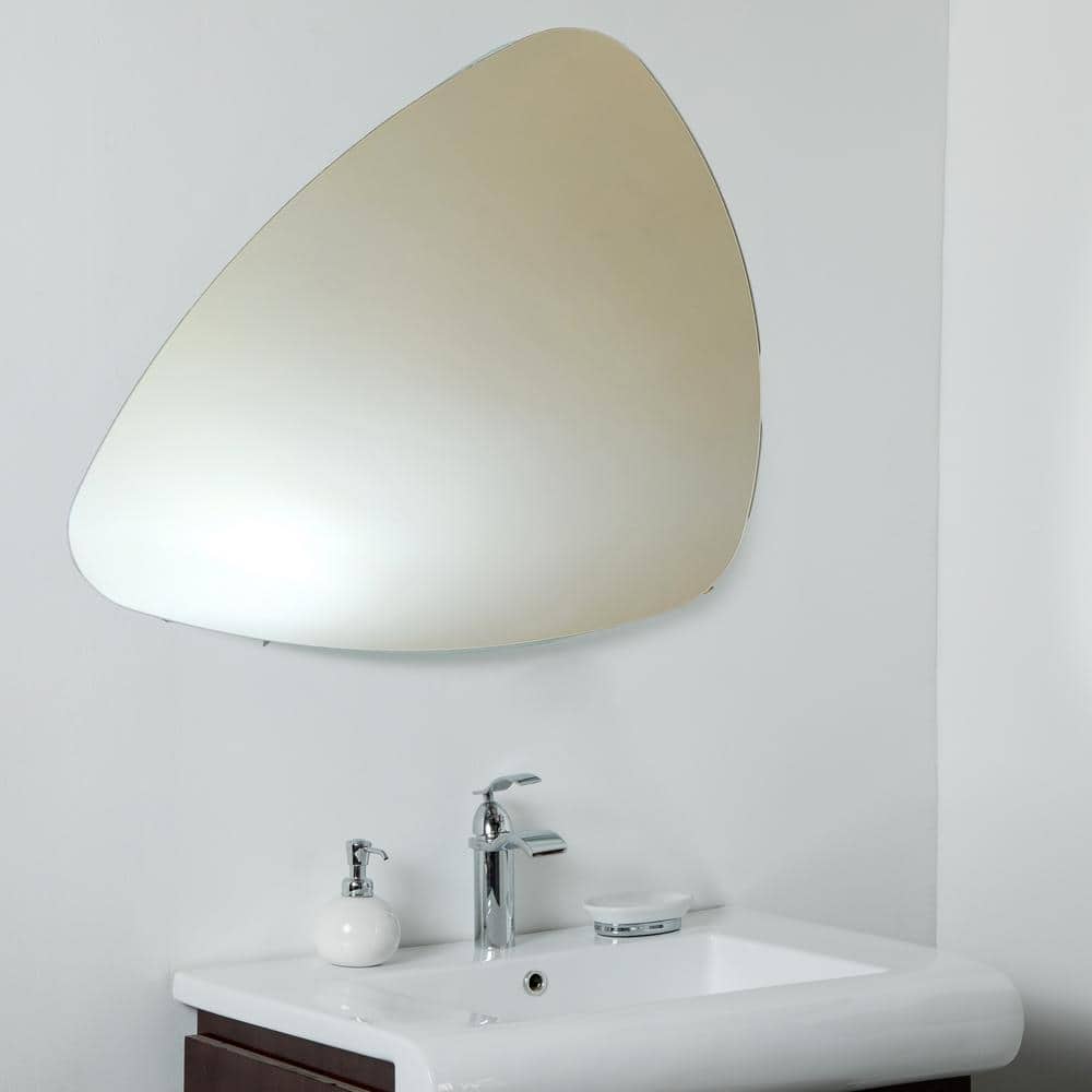 33.5 in. W x 27.5 in. H Large Ashley Triangle Novelty/Specialty Frameless Wall Mount Bathroom Vanity Mirror price history on PriceWatchPro