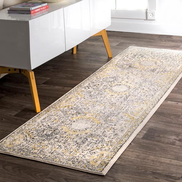 Minta Modern Persian 3 ft. x 10 ft. Gold Runner Rug