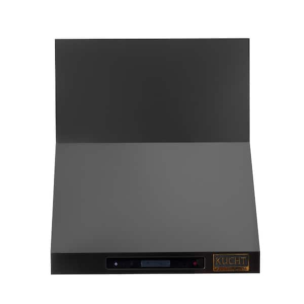 Gemstone 36 in. 5.2 cu. ft. 6-Burners Dual Fuel Range Natural Gas & Wall Mount Range Hood in Titanium Stainless Steel