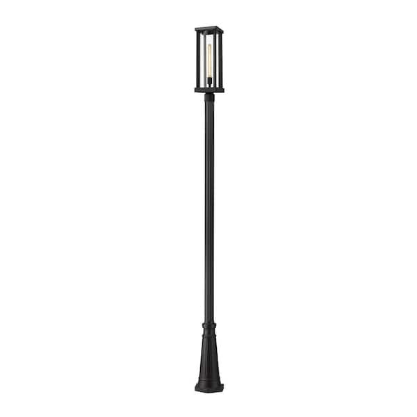 Unbranded Glenwood 1-Light Black 114 in. Aluminum Hardwired Outdoor Weather Resistant Post Light Set with No Bulb Included