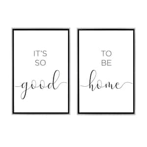 It's So Good To Be Home Framed Canvas Wall Art - 12 in. x 18 in. Each, by Kelly Merkur 2-Piece Set Champagne Frames