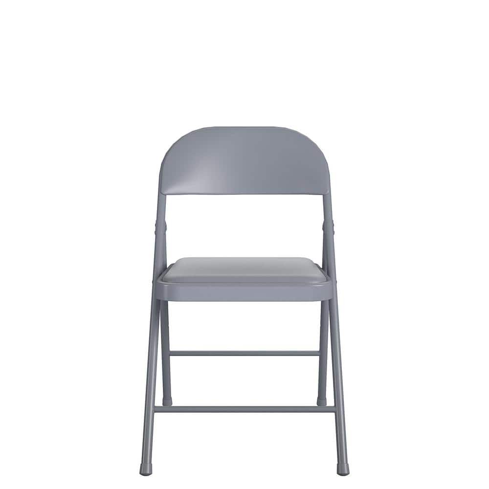 Cosco SmartFold Grey Vinyl Seat Folding Chair (Set of 4