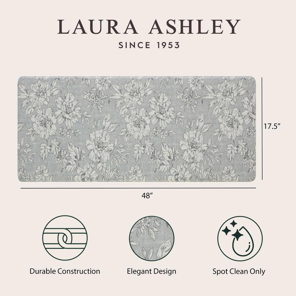 Gray 48" PVC Anti-Fatigue Kitchen Mat