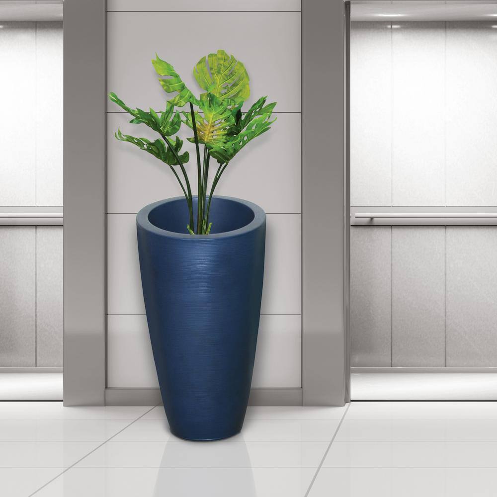 Neptune Blue Tall Polyethylene Outdoor Planter