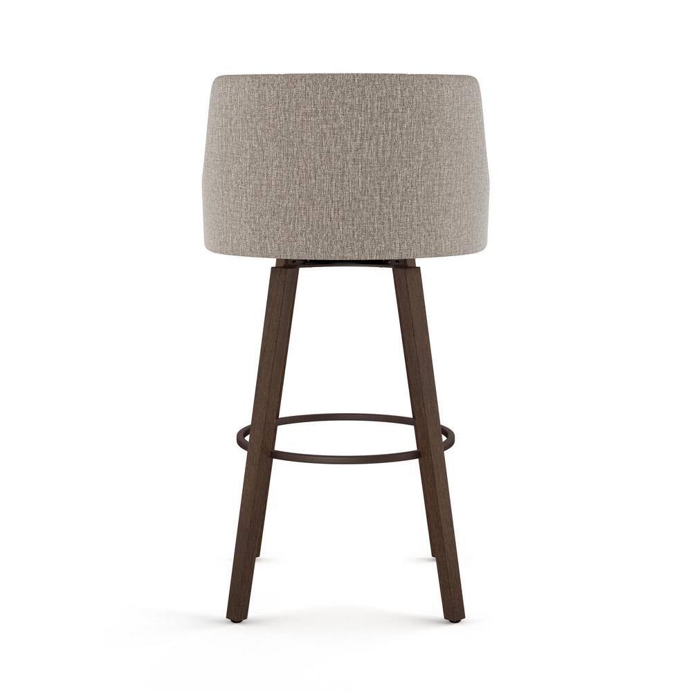 Ramon 24'' Elegant Brown Wood and Metal Swivel Counter Stool
