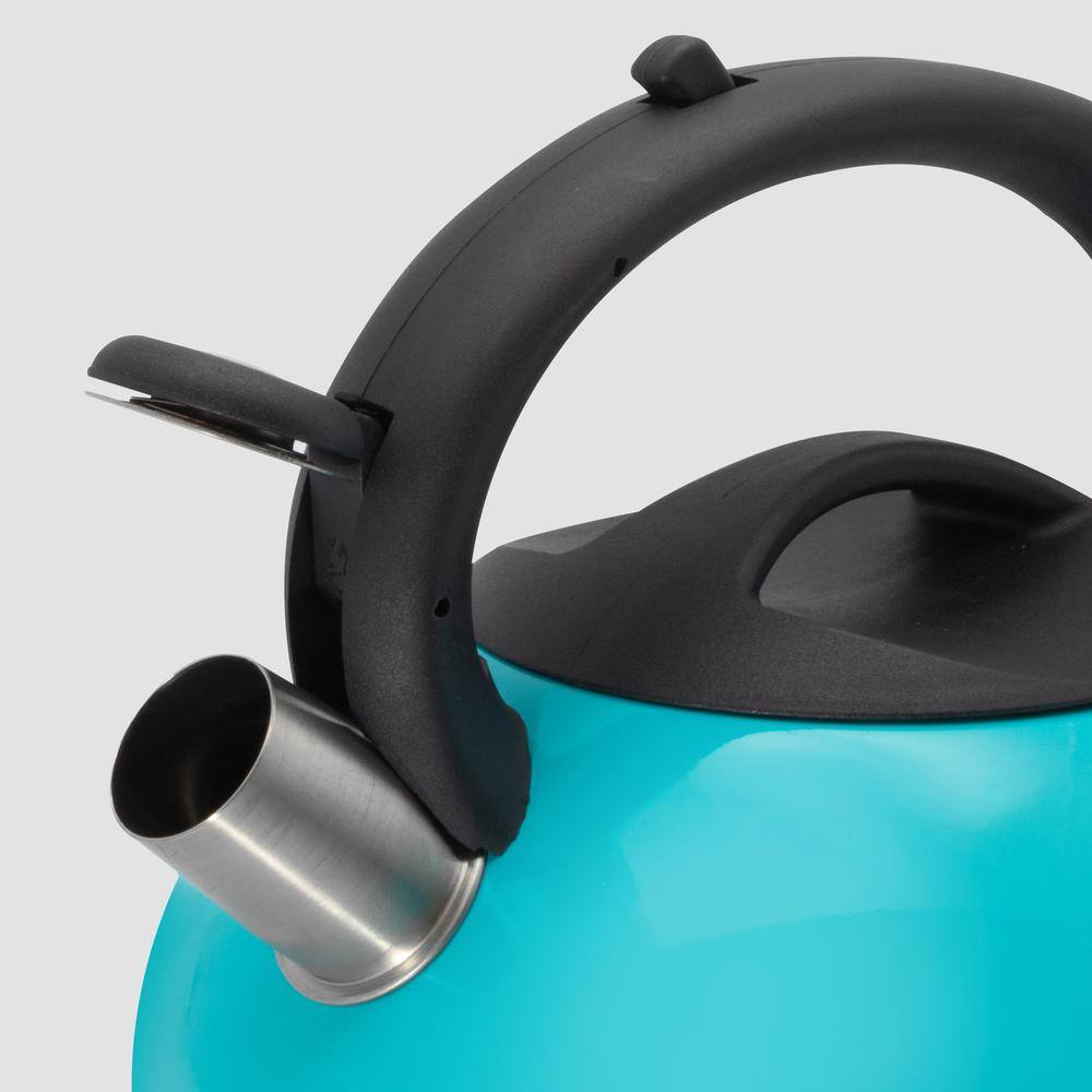 3 Qt. Teal Stainless Steel Whistling Tea Kettle