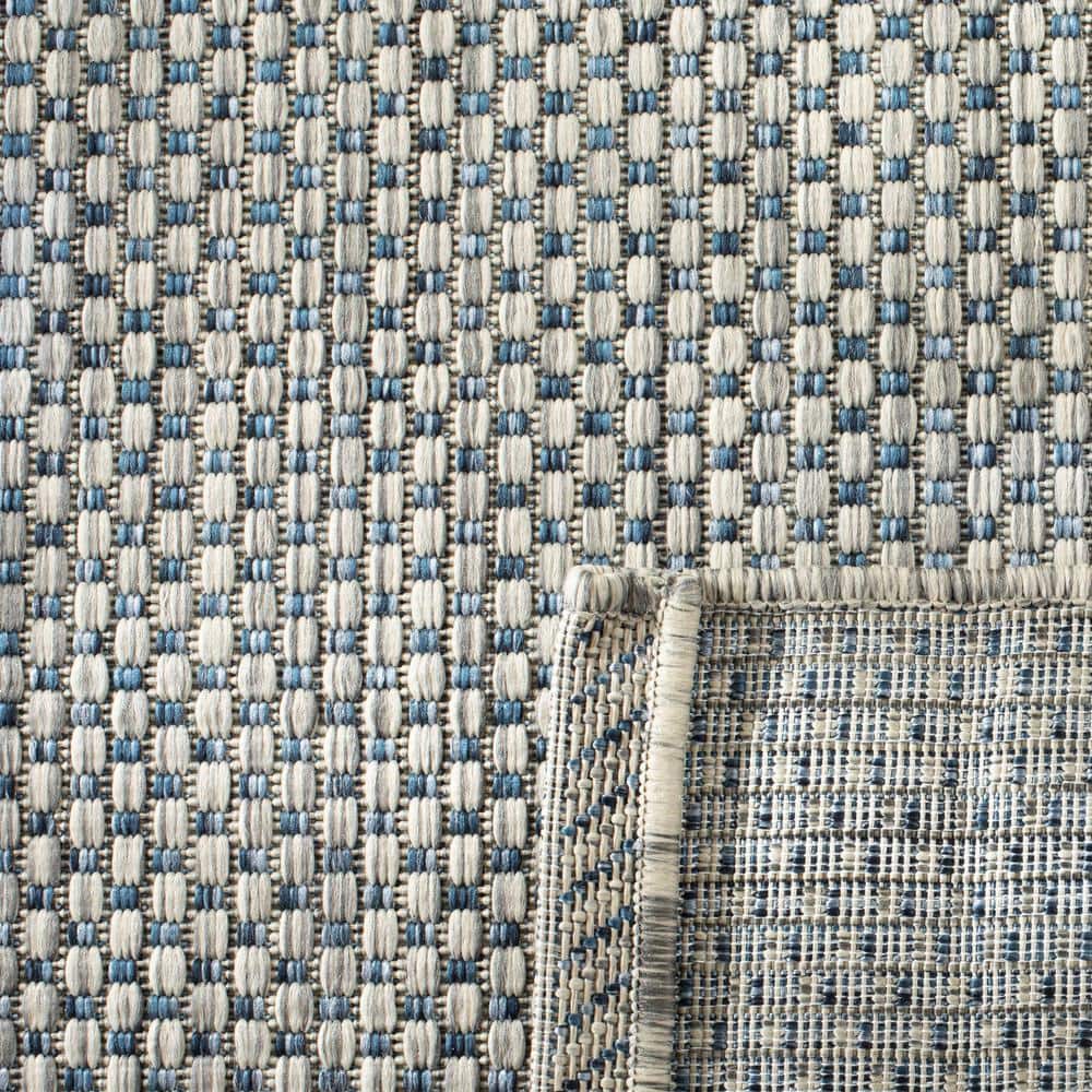 Gray Synthetic Flat Woven Reversible Outdoor Area Rug, 9' x 12'