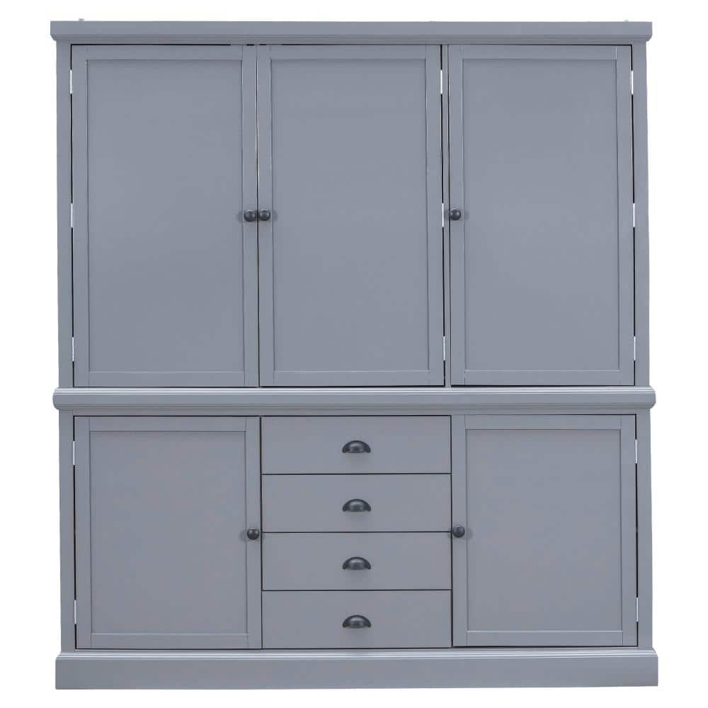 73'' Tall Freestanding Extra-Large Kitchen Pantry Cabinet with Drawers, Door Shelves and Adjustable Shelves in Gray price history on PriceWatchPro