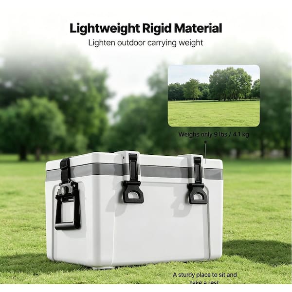 Lightweight 26 qt. Plastic Hard Shell Chest, Portable Insulated