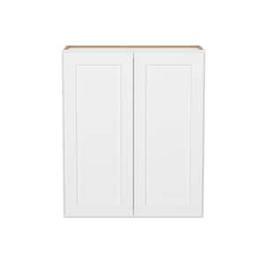 Easy-DIY 30-in W x 12-in D x 36-in H in Shaker White Ready to Assemble Wall Kitchen Cabinet 2 Doors-2 Shelves