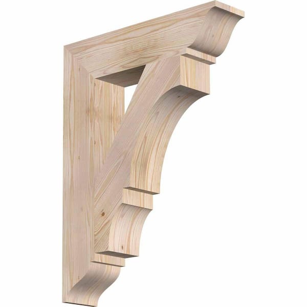 Ekena Millwork 5.5 in. x 34 in. x 26 in. Douglas Fir Balboa Traditional Smooth Bracket
